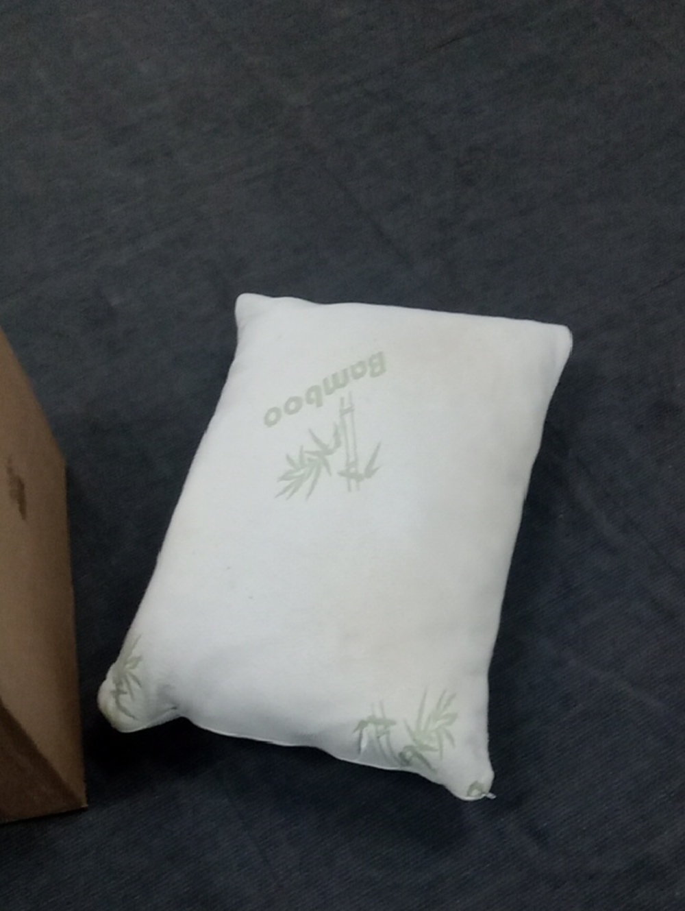 BAMBOO White Pillow with Light Green Bamboo Print